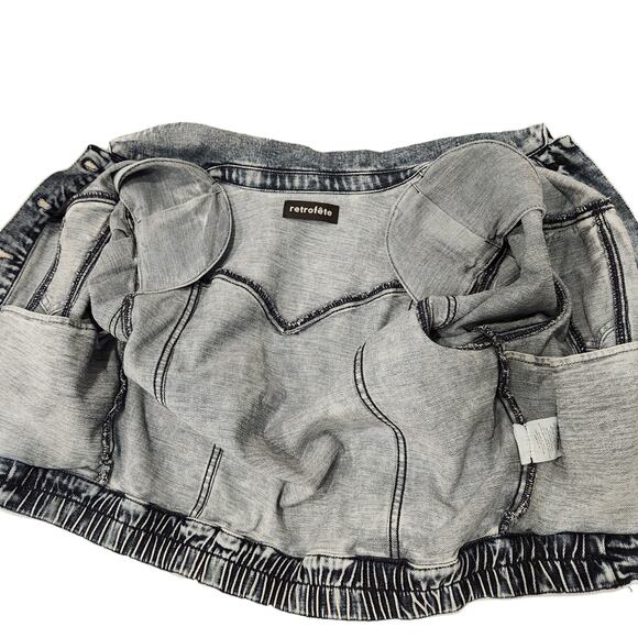 Retrofete Destiny blue denim jacket size large - Picture 8 of 10